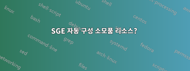 SGE 자동 구성 소모품 리소스?