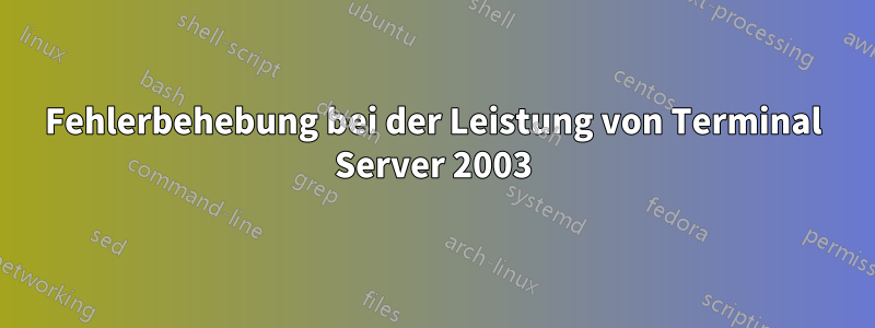 Fehlerbehebung bei der Leistung von Terminal Server 2003