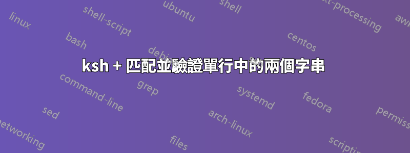 ksh + 匹配並驗證單行中的兩個字串
