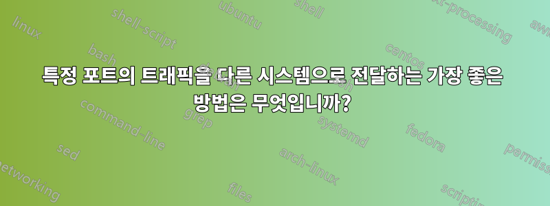 특정 포트의 트래픽을 다른 시스템으로 전달하는 가장 좋은 방법은 무엇입니까?