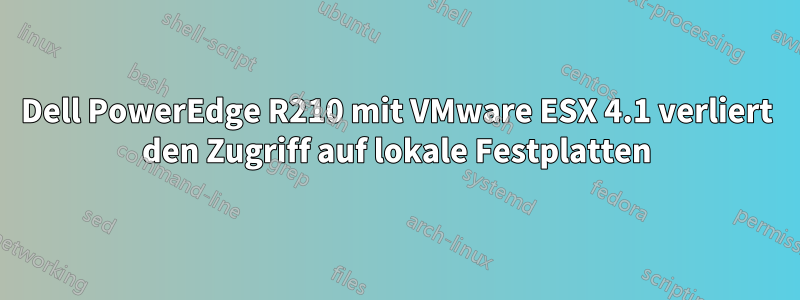 Dell PowerEdge R210 mit VMware ESX 4.1 verliert den Zugriff auf lokale Festplatten