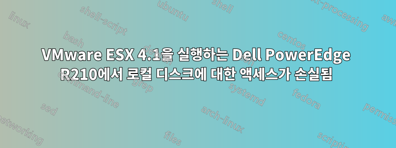 VMware ESX 4.1을 실행하는 Dell PowerEdge R210에서 로컬 디스크에 대한 액세스가 손실됨