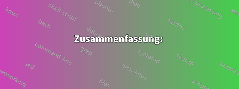 Zusammenfassung: