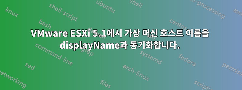 VMware ESXi 5.1에서 가상 머신 호스트 이름을 displayName과 동기화합니다.