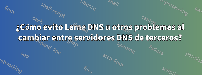 ¿Cómo evito Lame DNS u otros problemas al cambiar entre servidores DNS de terceros?