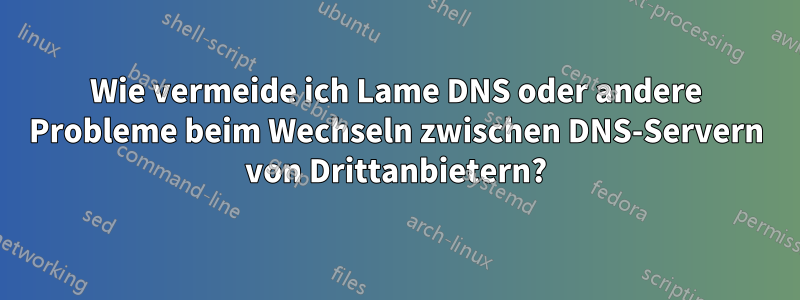 Wie vermeide ich Lame DNS oder andere Probleme beim Wechseln zwischen DNS-Servern von Drittanbietern?
