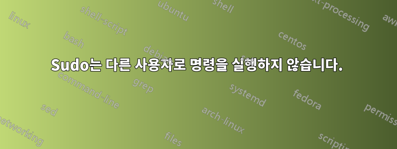 Sudo는 다른 사용자로 명령을 실행하지 않습니다.