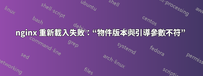 nginx 重新載入失敗：“物件版本與引導參數不符”