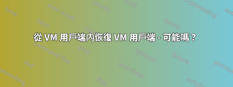 從 VM 用戶端內恢復 VM 用戶端 - 可能嗎？