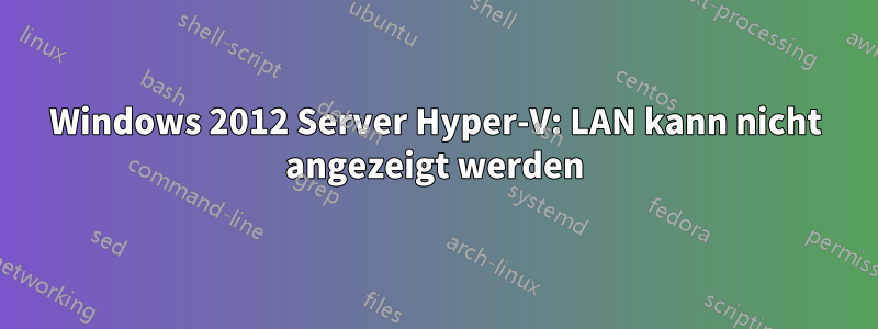 Windows 2012 Server Hyper-V: LAN kann nicht angezeigt werden