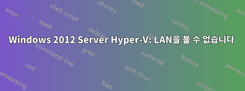 Windows 2012 Server Hyper-V: LAN을 볼 수 없습니다