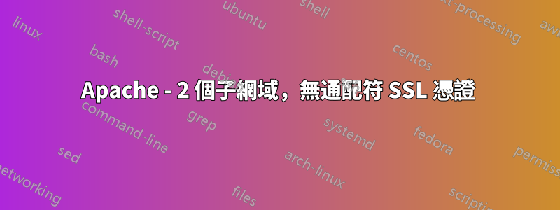 Apache - 2 個子網域，無通配符 SSL 憑證
