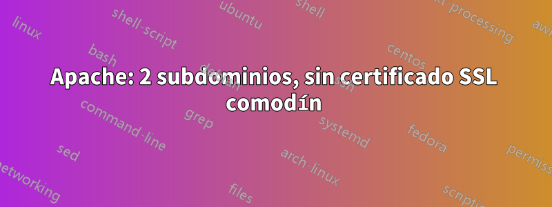 Apache: 2 subdominios, sin certificado SSL comodín