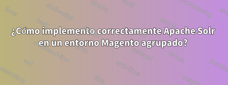¿Cómo implemento correctamente Apache Solr en un entorno Magento agrupado?