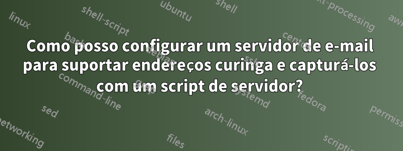 Como posso configurar um servidor de e-mail para suportar endereços curinga e capturá-los com um script de servidor?