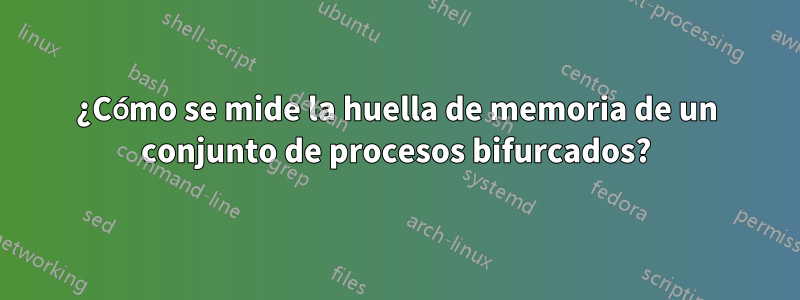 ¿Cómo se mide la huella de memoria de un conjunto de procesos bifurcados?