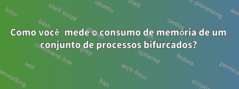 Como você mede o consumo de memória de um conjunto de processos bifurcados?