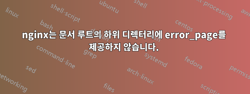 nginx는 문서 루트의 하위 디렉터리에 error_page를 제공하지 않습니다.