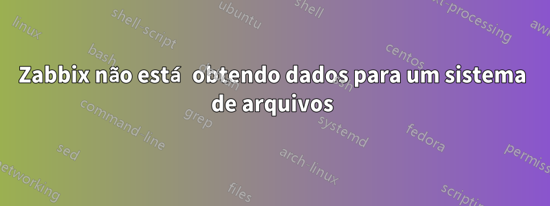 Zabbix não está obtendo dados para um sistema de arquivos