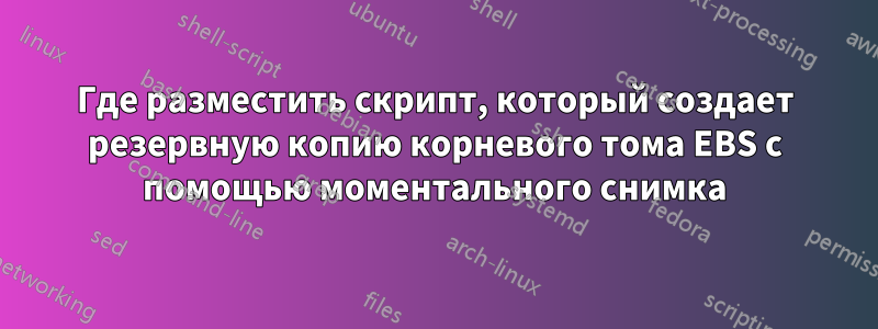 Где разместить скрипт, который создает резервную копию корневого тома EBS с помощью моментального снимка