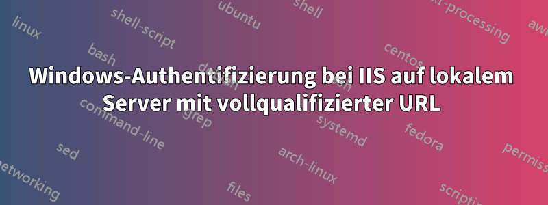 Windows-Authentifizierung bei IIS auf lokalem Server mit vollqualifizierter URL
