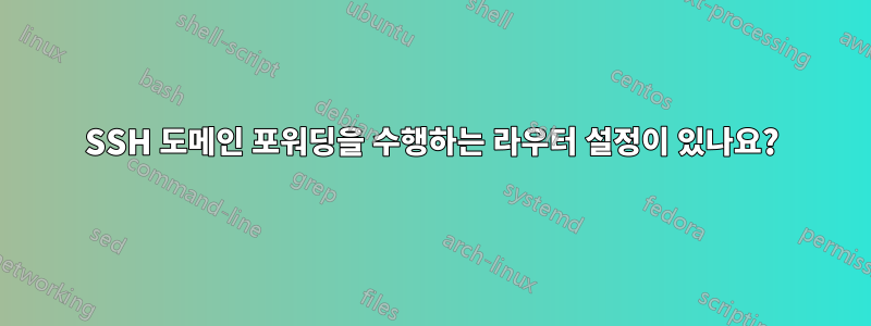 SSH 도메인 포워딩을 수행하는 라우터 설정이 있나요?