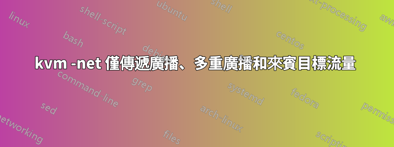 kvm -net 僅傳遞廣播、多重廣播和來賓目標流量