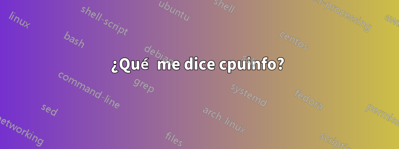 ¿Qué me dice cpuinfo?