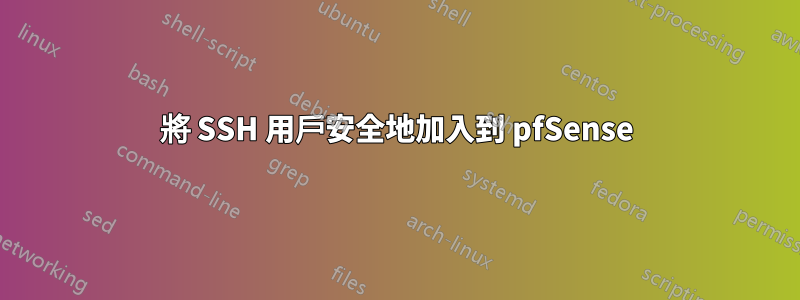 將 SSH 用戶安全地加入到 pfSense