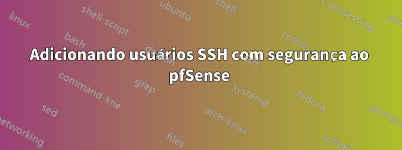 Adicionando usuários SSH com segurança ao pfSense