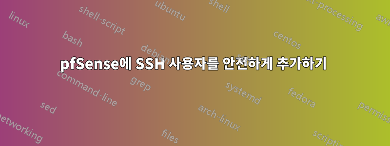 pfSense에 SSH 사용자를 안전하게 추가하기