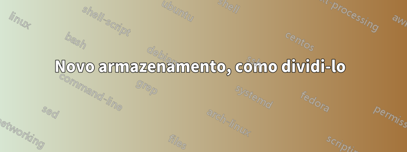 Novo armazenamento, como dividi-lo 