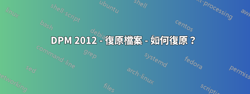 DPM 2012 - 復原檔案 - 如何復原？