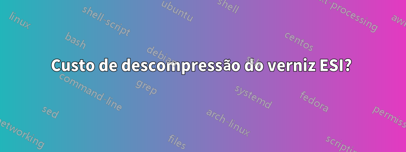 Custo de descompressão do verniz ESI?