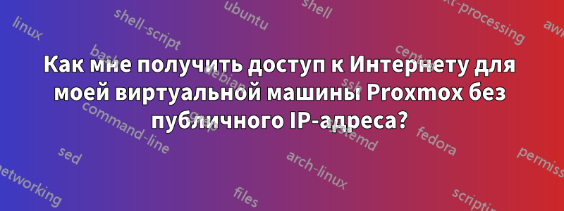 Как мне получить доступ к Интернету для моей виртуальной машины Proxmox без публичного IP-адреса?