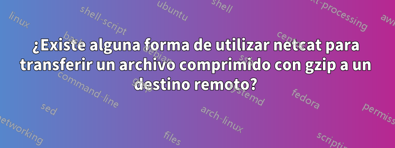 ¿Existe alguna forma de utilizar netcat para transferir un archivo comprimido con gzip a un destino remoto?