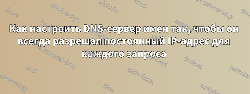 Как настроить DNS-сервер имен так, чтобы он всегда разрешал постоянный IP-адрес для каждого запроса