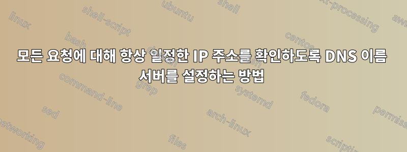 모든 요청에 ​​대해 항상 일정한 IP 주소를 확인하도록 DNS 이름 서버를 설정하는 방법