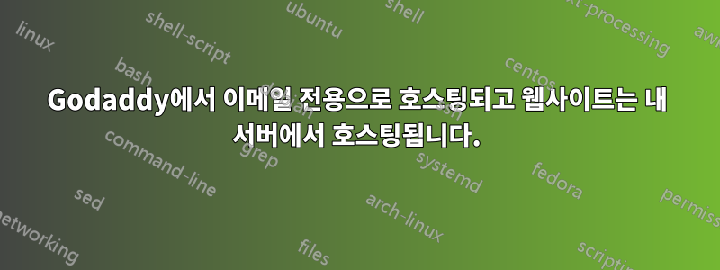 Godaddy에서 이메일 전용으로 호스팅되고 웹사이트는 내 서버에서 호스팅됩니다.