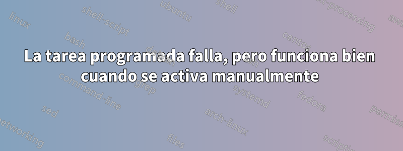 La tarea programada falla, pero funciona bien cuando se activa manualmente