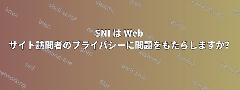 SNI は Web サイト訪問者のプライバシーに問題をもたらしますか?