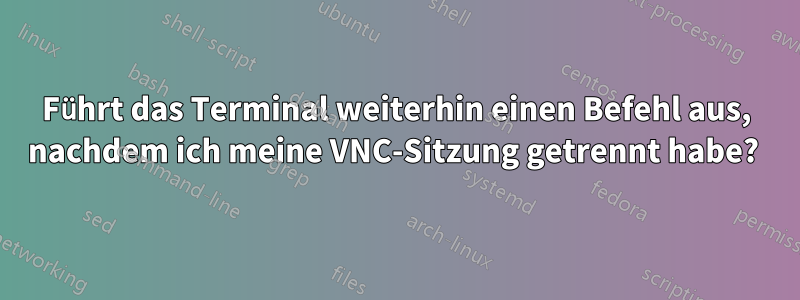 Führt das Terminal weiterhin einen Befehl aus, nachdem ich meine VNC-Sitzung getrennt habe? 