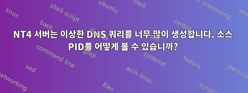 NT4 서버는 이상한 DNS 쿼리를 너무 많이 생성합니다. 소스 PID를 어떻게 볼 수 있습니까?