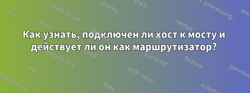 Как узнать, подключен ли хост к мосту и действует ли он как маршрутизатор?