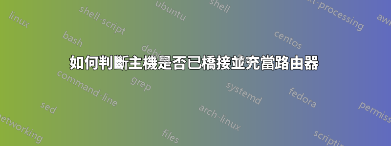 如何判斷主機是否已橋接並充當路由器