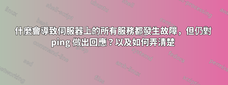 什麼會導致伺服器上的所有服務都發生故障，但仍對 ping 做出回應？以及如何弄清楚