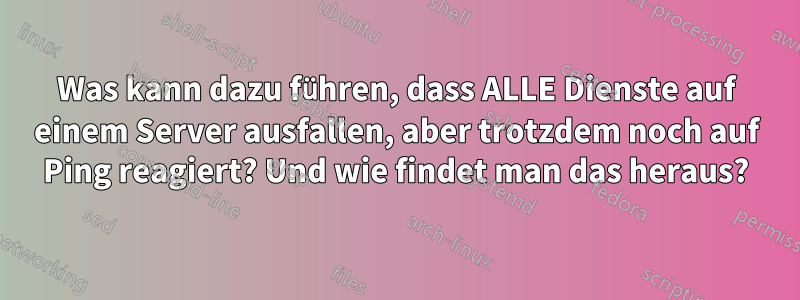 Was kann dazu führen, dass ALLE Dienste auf einem Server ausfallen, aber trotzdem noch auf Ping reagiert? Und wie findet man das heraus?