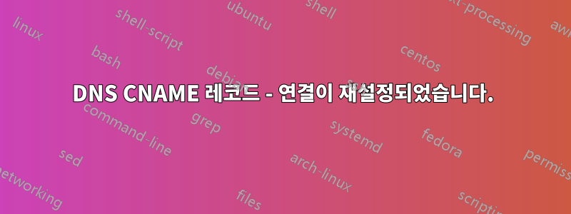 DNS CNAME 레코드 - 연결이 재설정되었습니다.