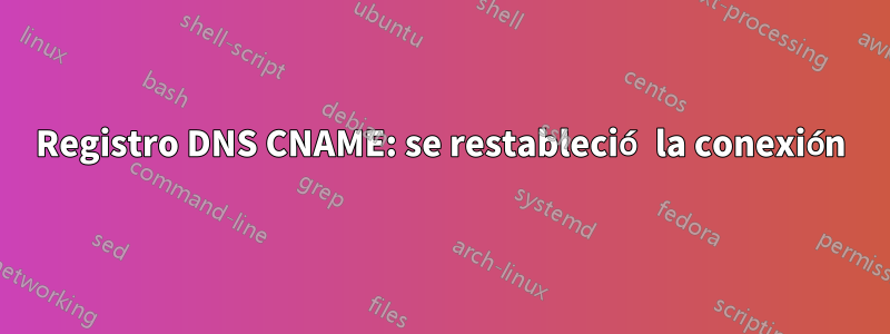 Registro DNS CNAME: se restableció la conexión