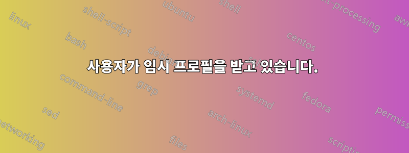 사용자가 임시 프로필을 받고 있습니다.